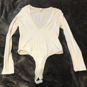 White V-Neck body suit!